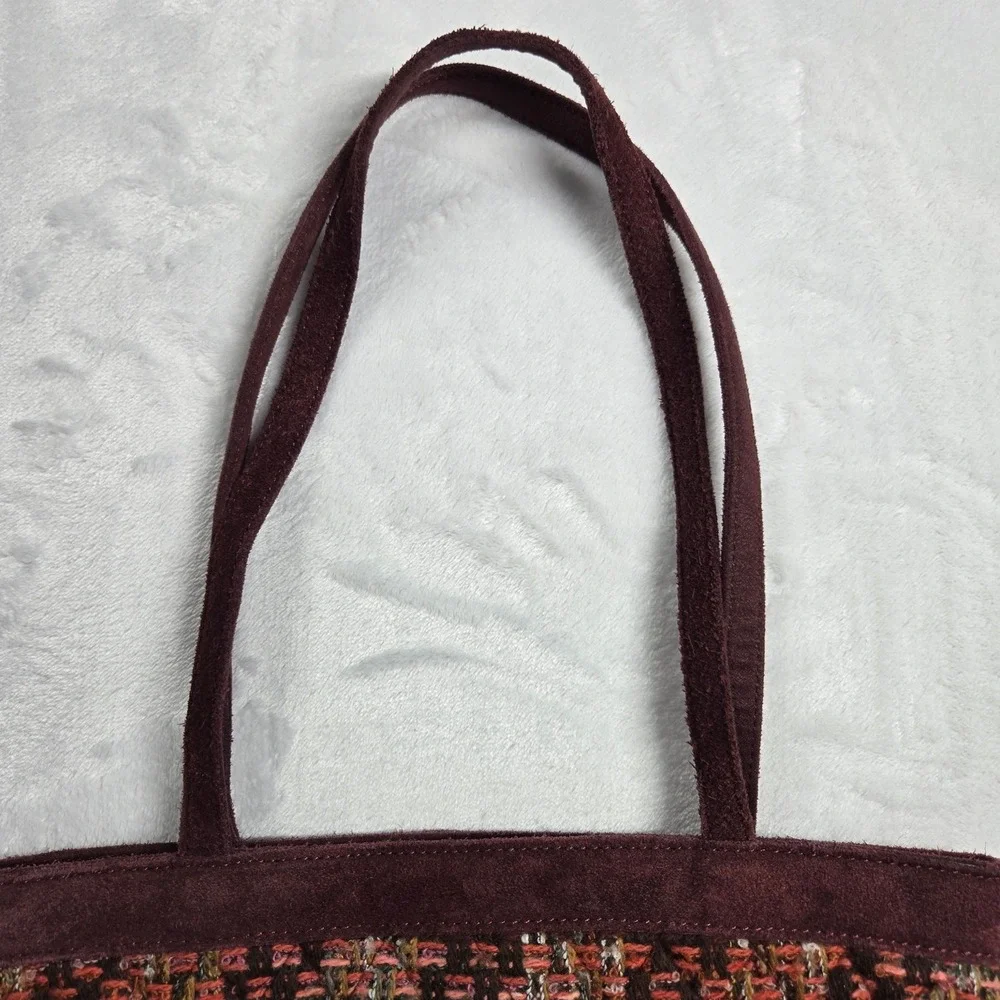 Vera Bradley Purse Knitted Style Suede Annie Plum Tweed Shoulder Bag